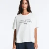 Boxy Short-Sleeved Cotton Blend T-Shirt with Slogan Boxy Short-Sleeved Cotton Blend T-Shirt with Slogan