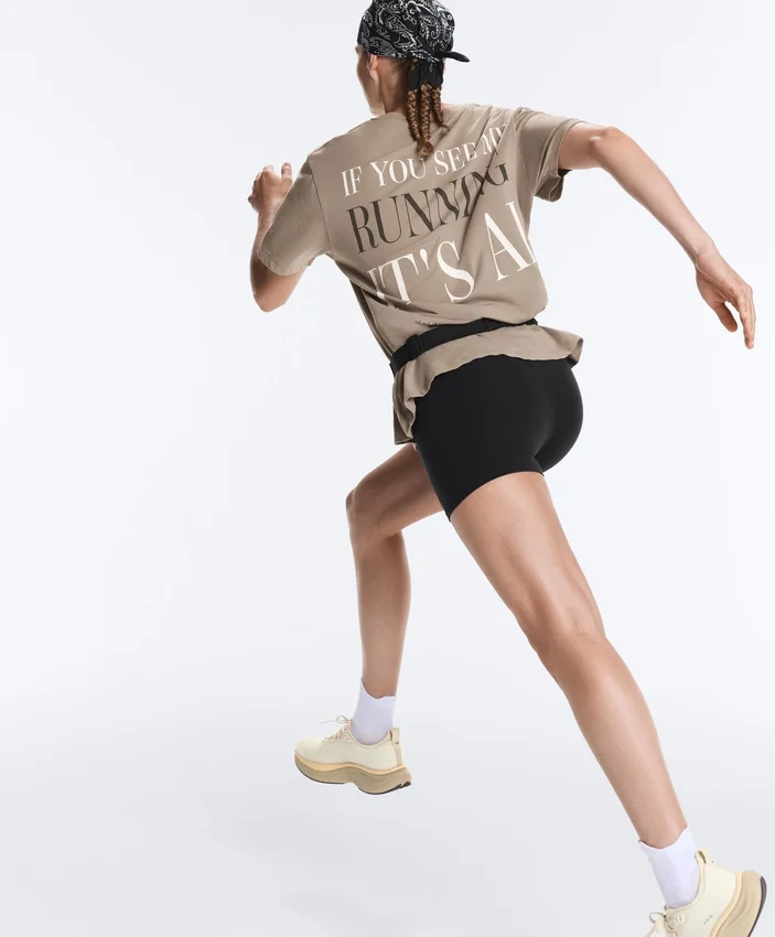 Boxy Short-Sleeved Cotton Blend T-Shirt with Slogan Boxy Short-Sleeved Cotton Blend T-Shirt with Slogan