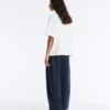 Boxy Short-Sleeved Cotton Blend T-Shirt with Slogan Boxy Short-Sleeved Cotton Blend T-Shirt with Slogan