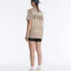 Boxy Short-Sleeved Cotton Blend T-Shirt with Slogan Boxy Short-Sleeved Cotton Blend T-Shirt with Slogan