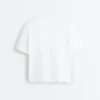 Boxy Short-Sleeved Cotton Blend T-Shirt with Slogan Boxy Short-Sleeved Cotton Blend T-Shirt with Slogan
