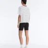 Boxy Short-Sleeved Striped Cotton Blend T-Shirt Boxy Short-Sleeved Striped Cotton Blend T-Shirt