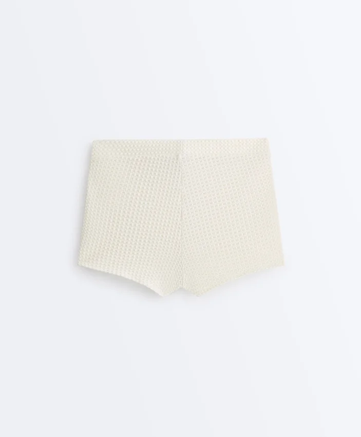 Bubble-Texture Crochet High-Waisted Bikini Shorts Bubble-Texture Crochet High-Waisted Bikini Shorts