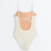Bubble-Texture Crochet Round Neck Swimsuit Bubble-Texture Crochet Round Neck Swimsuit