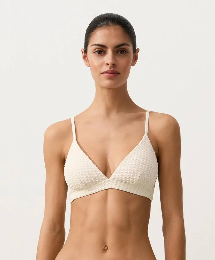 Bubble-Texture Crochet Triangle Bikini Top Bubble-Texture Crochet Triangle Bikini Top