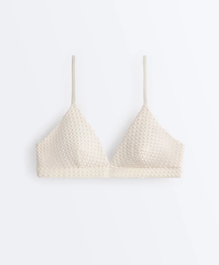 Bubble-Texture Crochet Triangle Bikini Top Bubble-Texture Crochet Triangle Bikini Top
