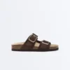 Buckle Split-Leather Slides Buckle Split-Leather Slides