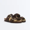 Buckle Split-Leather Slides Buckle Split-Leather Slides
