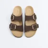 Buckle Split-Leather Slides Buckle Split-Leather Slides