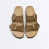 Buckle Split-Leather Slides Buckle Split-Leather Slides