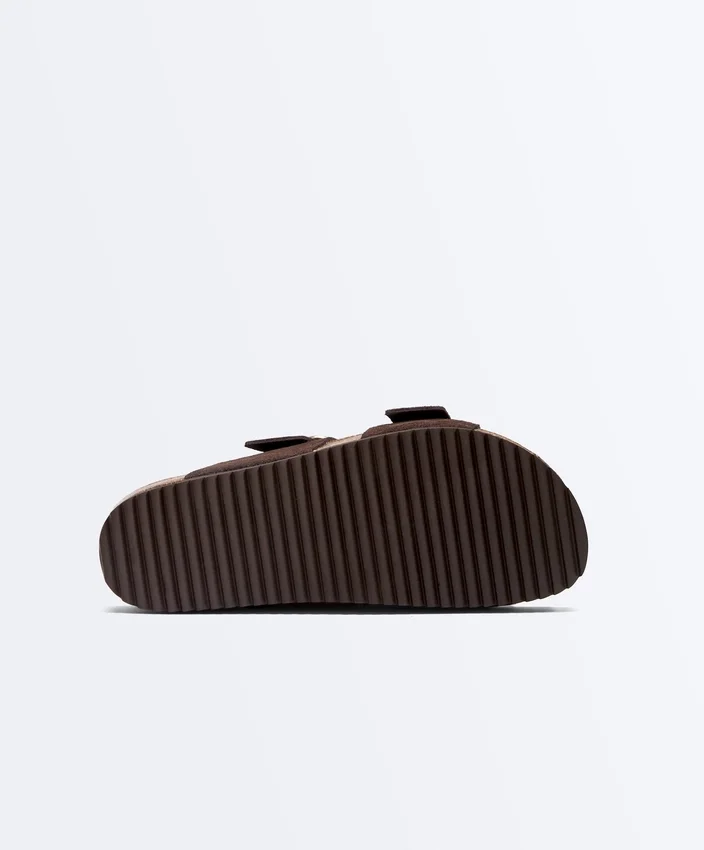 Buckle Split-Leather Slides Buckle Split-Leather Slides