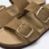 Buckle Split-Leather Slides Buckle Split-Leather Slides