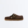 Buckled Split-Leather Mules Buckled Split-Leather Mules