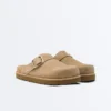 Buckled Split-Leather Mules