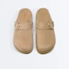 Buckled Split-Leather Mules