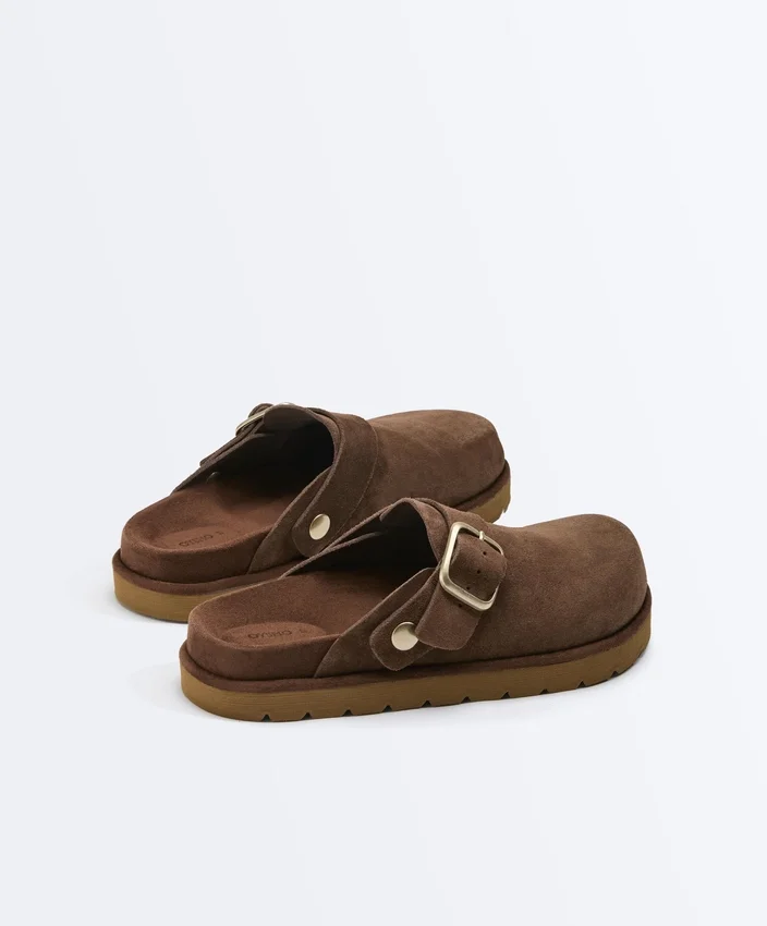 Buckled Split-Leather Mules Buckled Split-Leather Mules