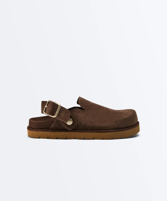 Buckled Split-Leather Mules Buckled Split-Leather Mules