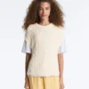 Cable Knit Round Neck Vest Cable Knit Round Neck Vest