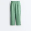 Capri Piqué Trousers with Cotton Belt Loops Capri Piqué Trousers with Cotton Belt Loops