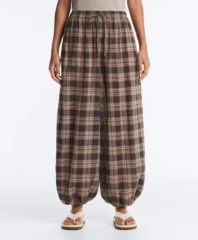 Check Cotton-Blend Bloomer Trousers