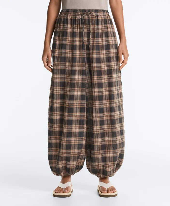 Check Cotton-Blend Bloomer Trousers Check Cotton-Blend Bloomer Trousers