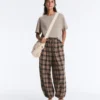 Check Cotton-Blend Bloomer Trousers Check Cotton-Blend Bloomer Trousers