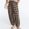 Check Cotton-Blend Bloomer Trousers Check Cotton-Blend Bloomer Trousers