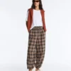 Check Cotton-Blend Bloomer Trousers Check Cotton-Blend Bloomer Trousers
