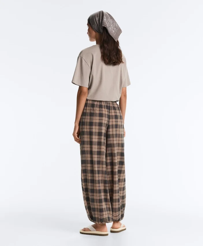 Check Cotton-Blend Bloomer Trousers Check Cotton-Blend Bloomer Trousers