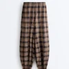 Check Cotton-Blend Bloomer Trousers Check Cotton-Blend Bloomer Trousers