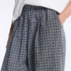 Check Cotton Blend Wide-Leg Trousers Check Cotton Blend Wide-Leg Trousers