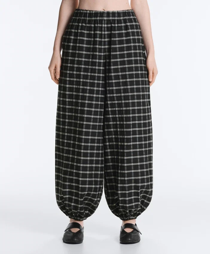 Check Cotton Bloomer Trousers Check Cotton Bloomer Trousers