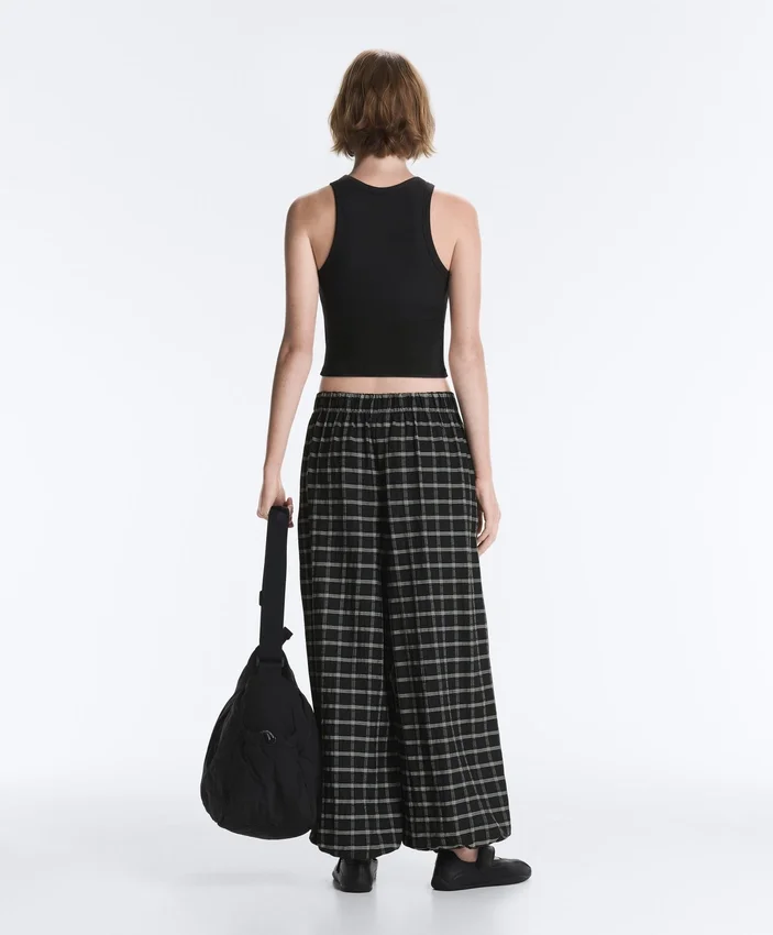 Check Cotton Bloomer Trousers Check Cotton Bloomer Trousers