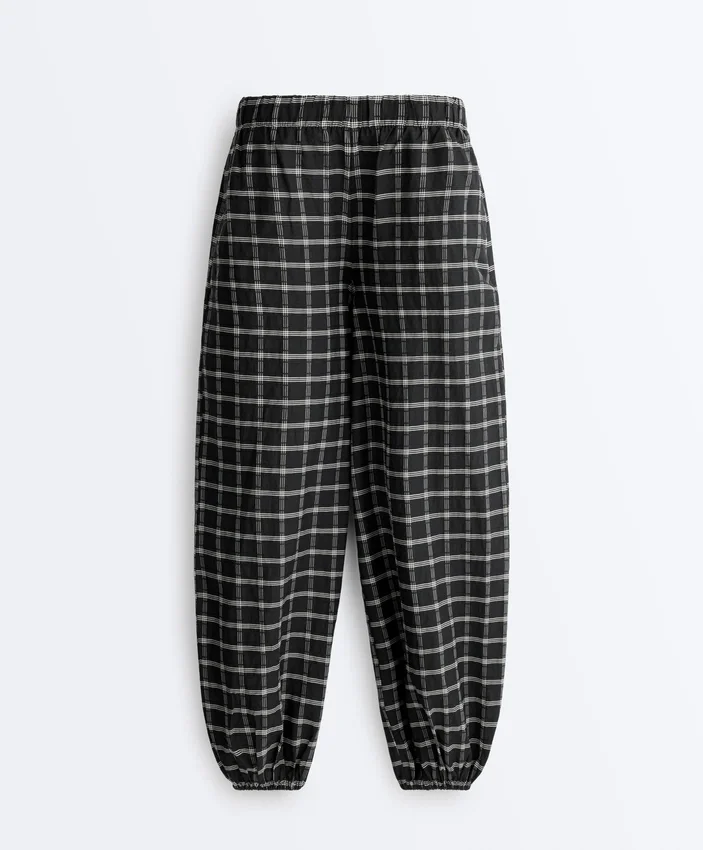 Check Cotton Bloomer Trousers Check Cotton Bloomer Trousers
