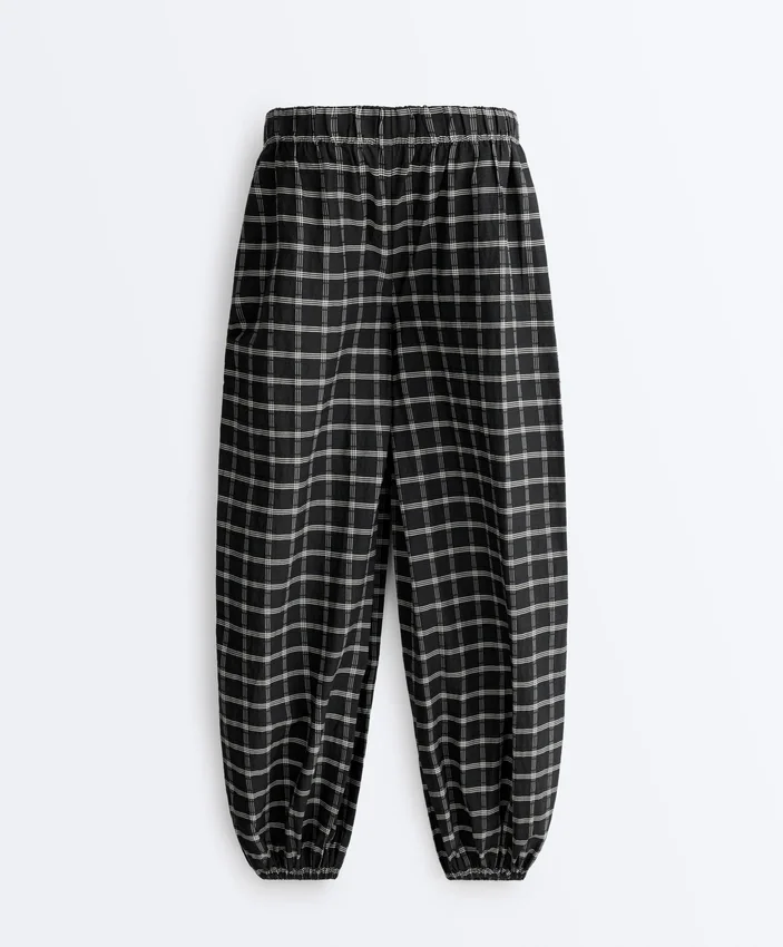 Check Cotton Bloomer Trousers Check Cotton Bloomer Trousers