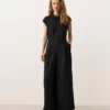 Collared Cotton Long Jumpsuit Collared Cotton Long Jumpsuit