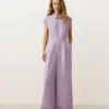 Collared Cotton Long Jumpsuit Collared Cotton Long Jumpsuit