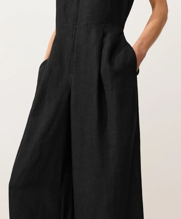 Collared Cotton Long Jumpsuit Collared Cotton Long Jumpsuit