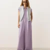 Collared Cotton Long Jumpsuit Collared Cotton Long Jumpsuit