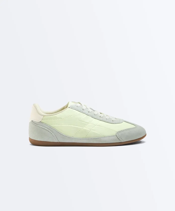 Combined Split-Leather and Fabric Trainers Combined Split-Leather and Fabric Trainers