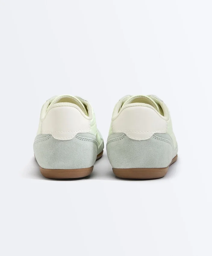 Combined Split-Leather and Fabric Trainers Combined Split-Leather and Fabric Trainers