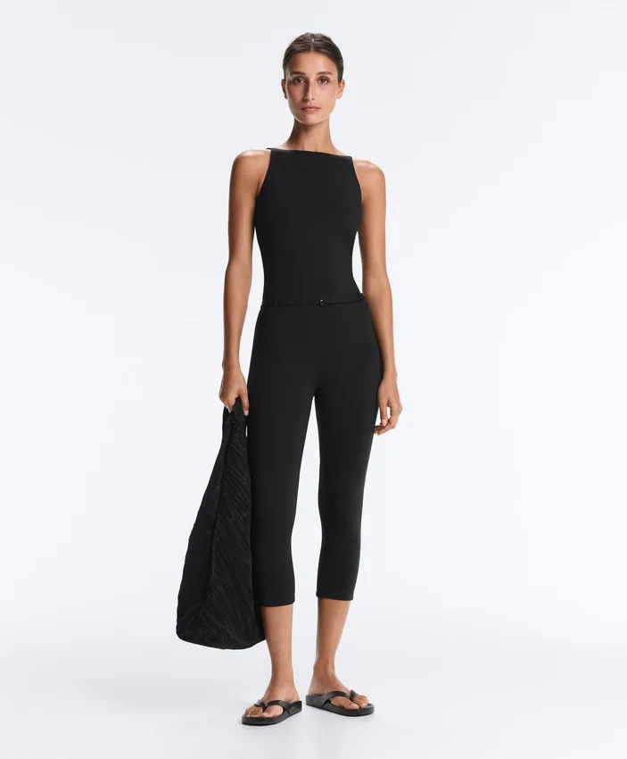 Comfortlux Capri Jumpsuit with Belt Comfortlux Capri Jumpsuit with Belt
