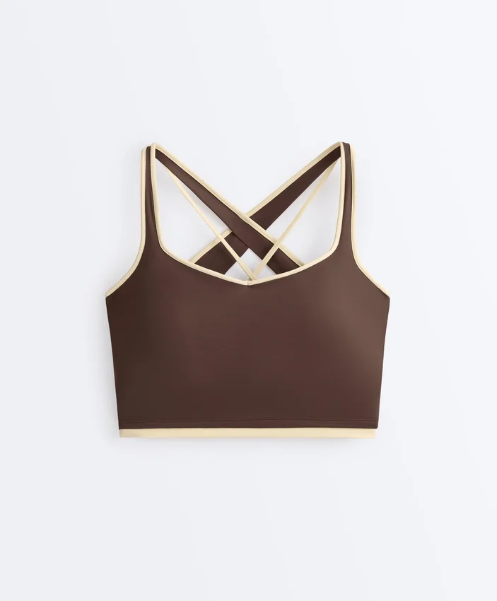 Comfortlux Contrast Crossover Back Tank Top Comfortlux Contrast Crossover Back Tank Top