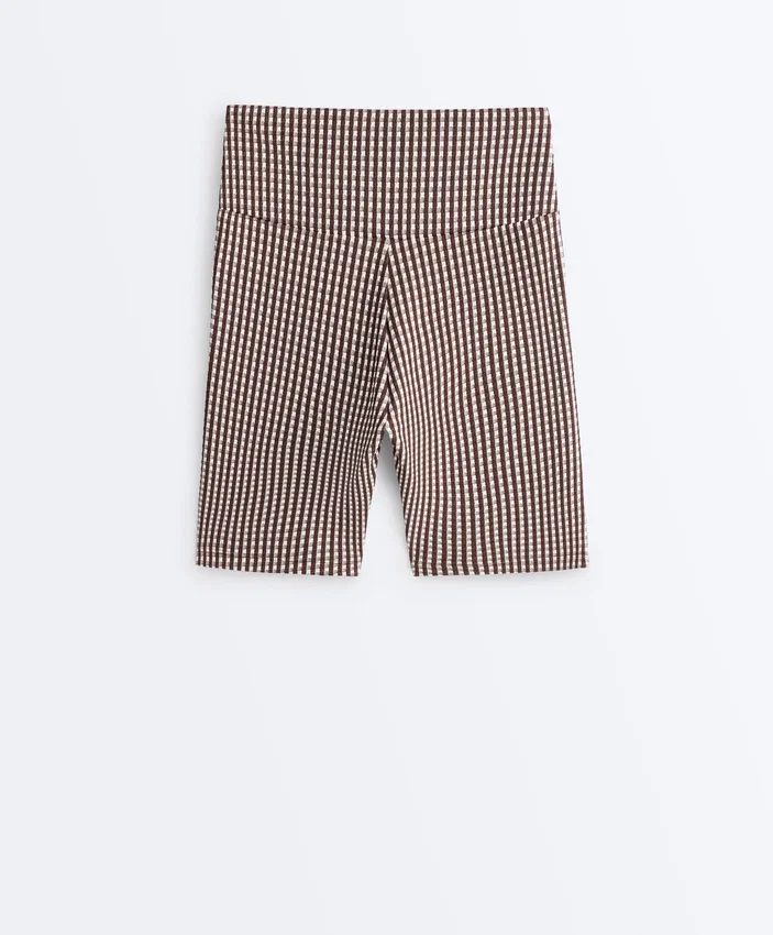 Comfortlux High-Rise 20Cm Gingham Biker Leggings Comfortlux High-Rise 20Cm Gingham Biker Leggings