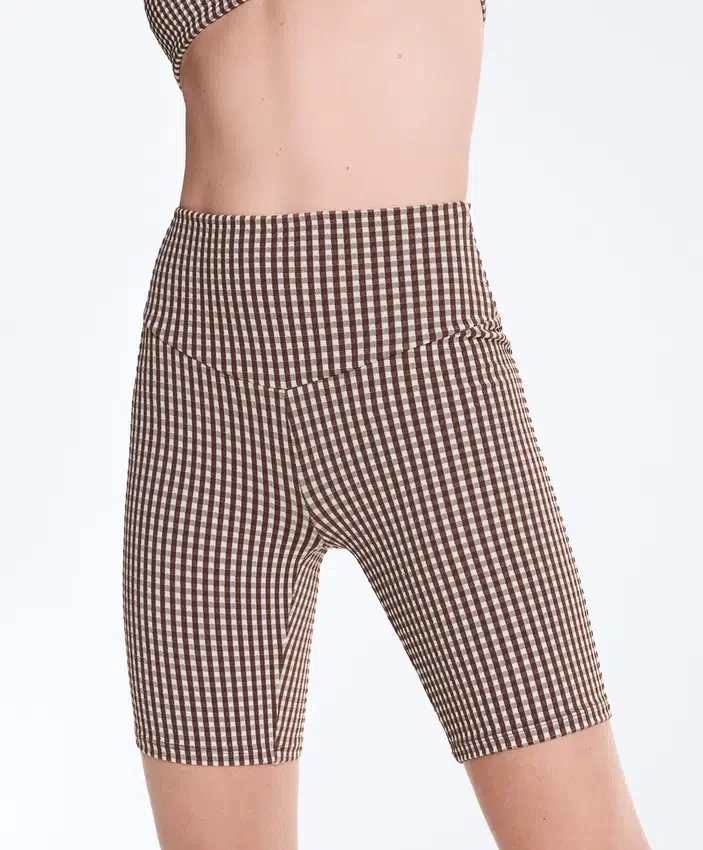 Comfortlux High-Rise 20Cm Gingham Biker Leggings Comfortlux High-Rise 20Cm Gingham Biker Leggings