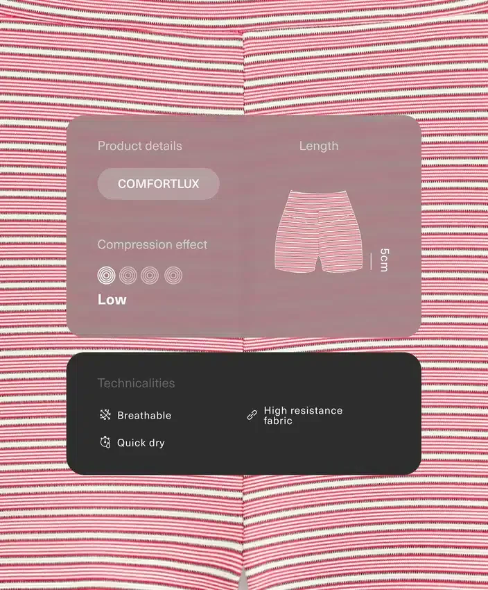 Comfortlux High-Rise 5Cm Striped Hot Pants Comfortlux High-Rise 5Cm Striped Hot Pants