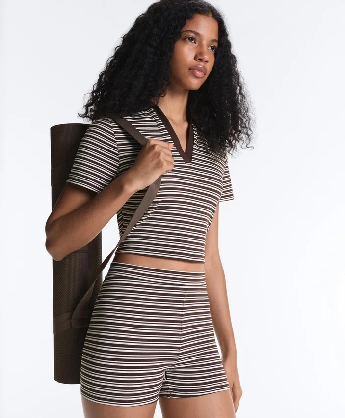 Comfortlux High-Rise 5Cm Striped Hot Pants Comfortlux High-Rise 5Cm Striped Hot Pants