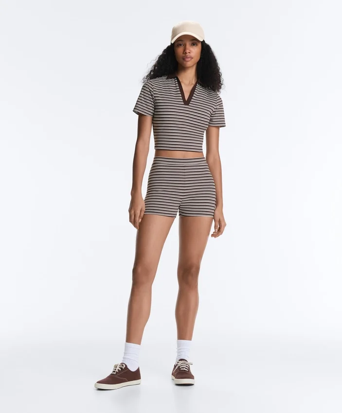 Comfortlux High-Rise 5Cm Striped Hot Pants Comfortlux High-Rise 5Cm Striped Hot Pants