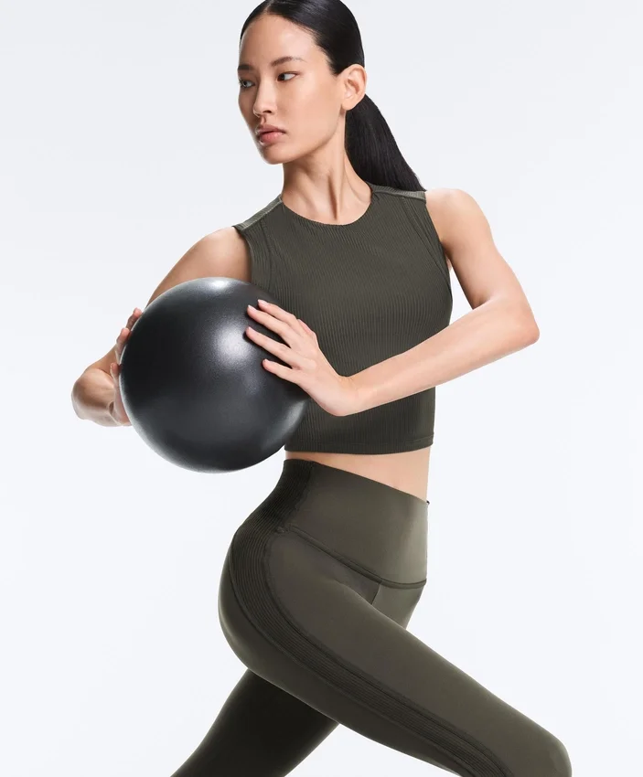 Comfortlux High Rise Rib Ankle-Length Leggings Comfortlux High Rise Rib Ankle-Length Leggings