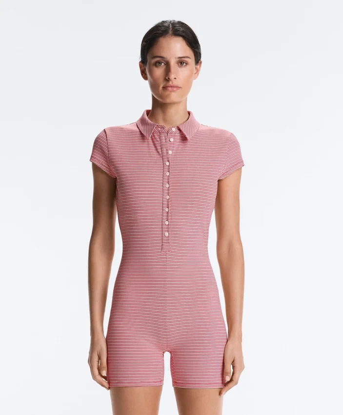 Comfortlux Striped Short Jumpsuit Comfortlux Striped Short Jumpsuit